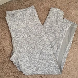 Lululemon 12 White and Grey Leggings mesh